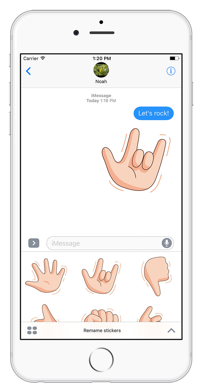 iMessage stickers screen